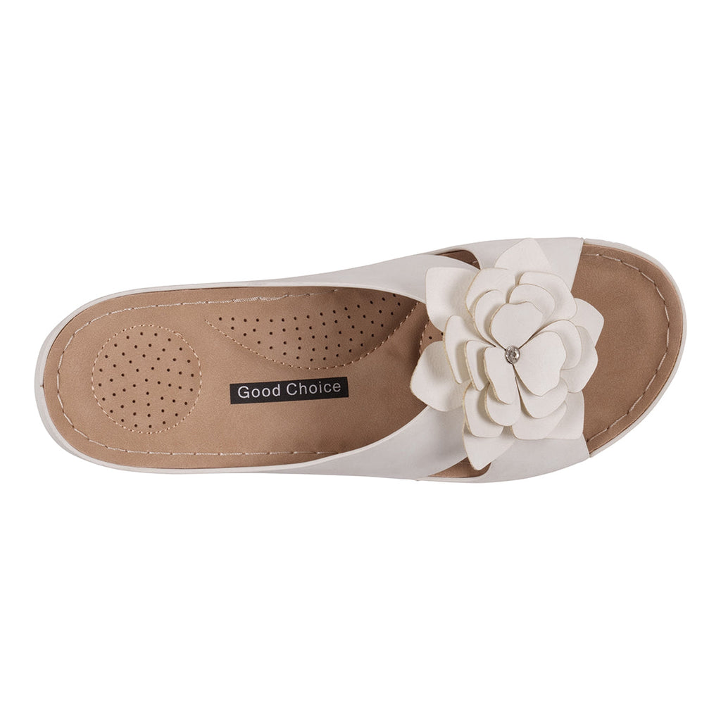 Women's Claire White Cushioned Footbed Sandals