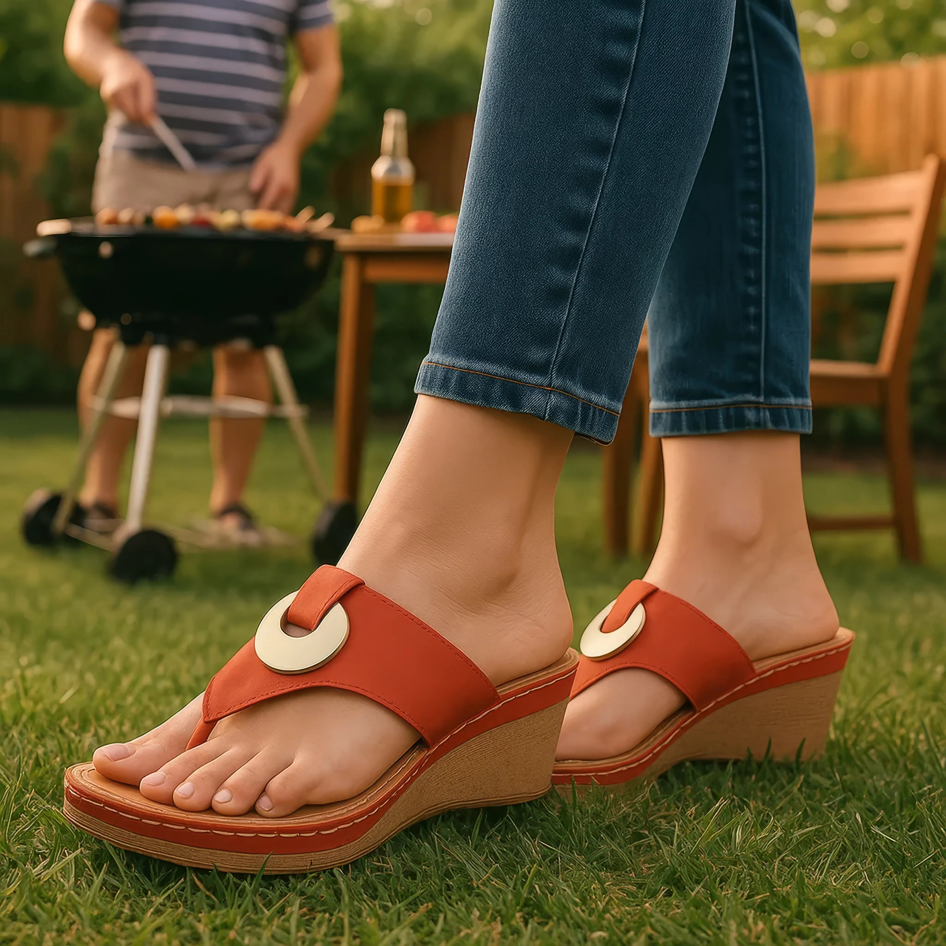 Women's Genelle Yellow Wedge Sandals