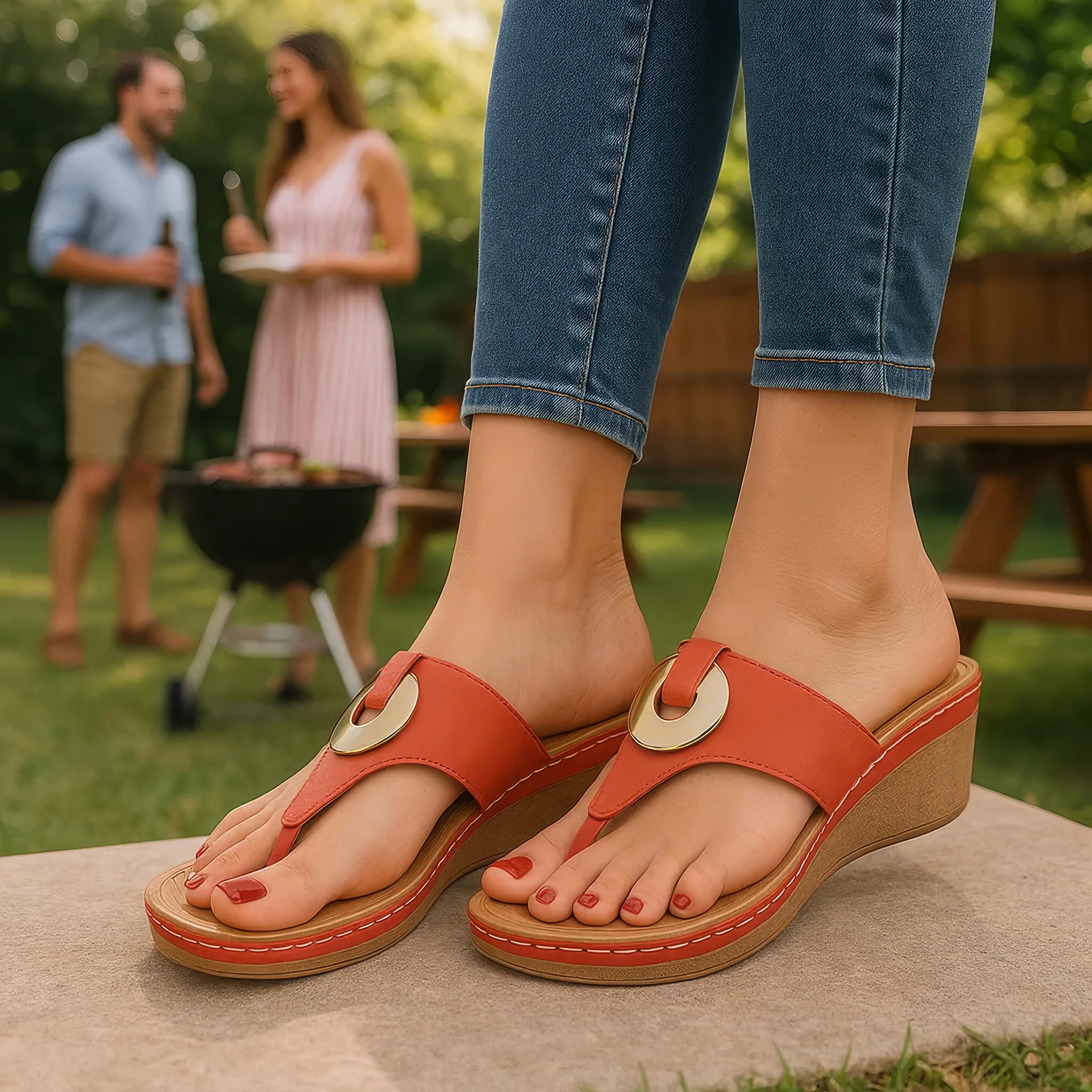 Women's Genelle Natural Wedge Sandals