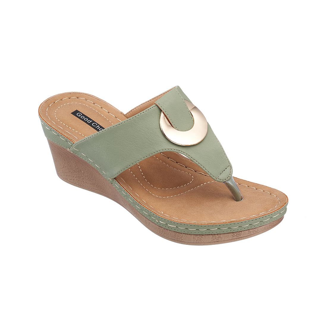 Women's Genelle Green Wedge Sandals