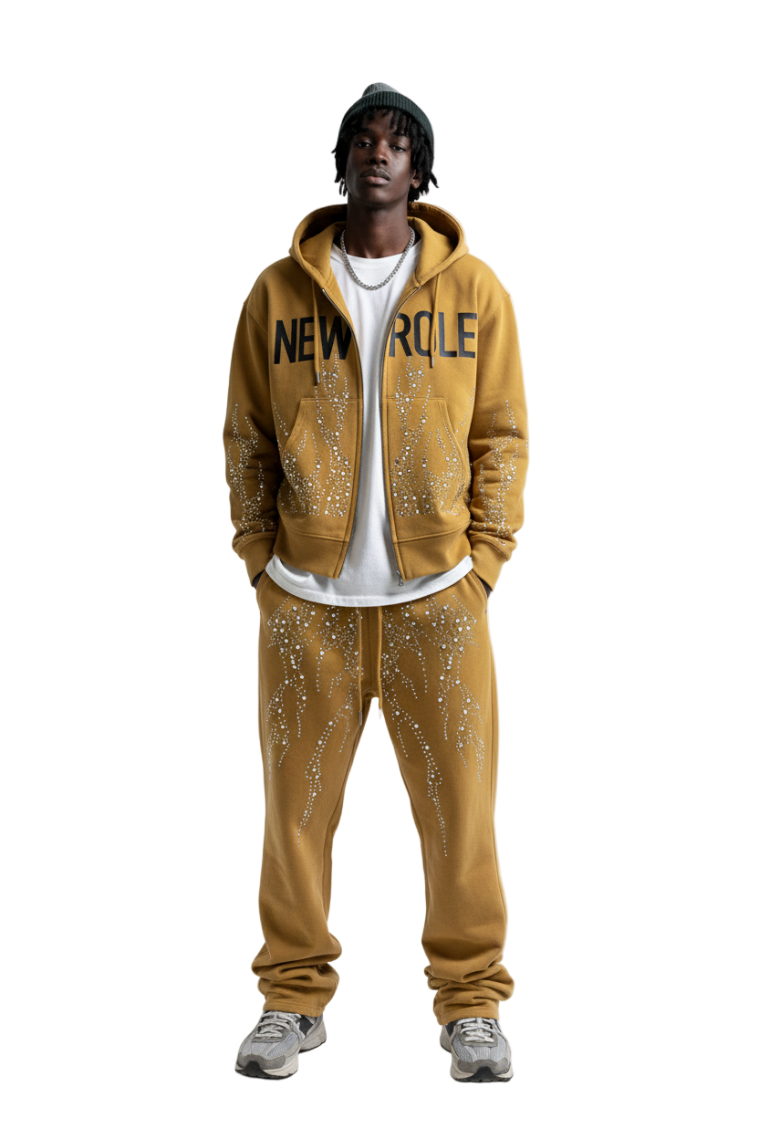 HUSK French Terry Long Sleeve Crop Top Full Zip Hoodie