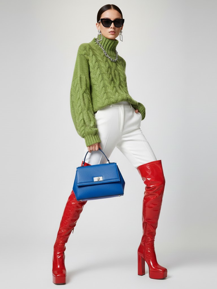 Green Cable Knit Sweater TRIBECA: New Colección COUTURE in NOLITA - BYMANYC ® New York