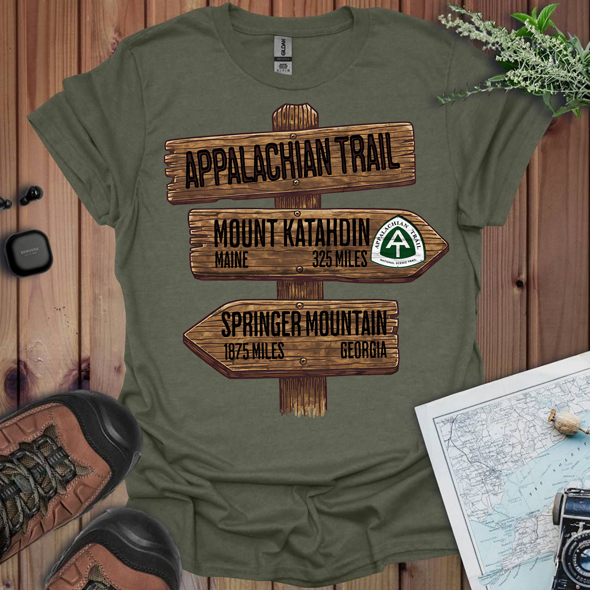 Appalachian Trail Unisex Fit Soft T-Shirt Katahdin Springer 2200 Miles