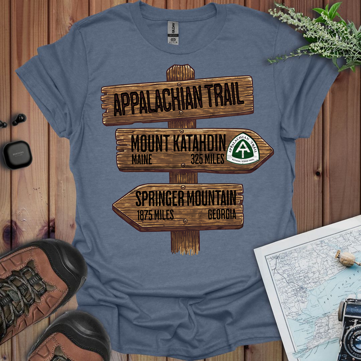 Appalachian Trail Unisex Fit Soft T-Shirt Katahdin Springer 2200 Miles