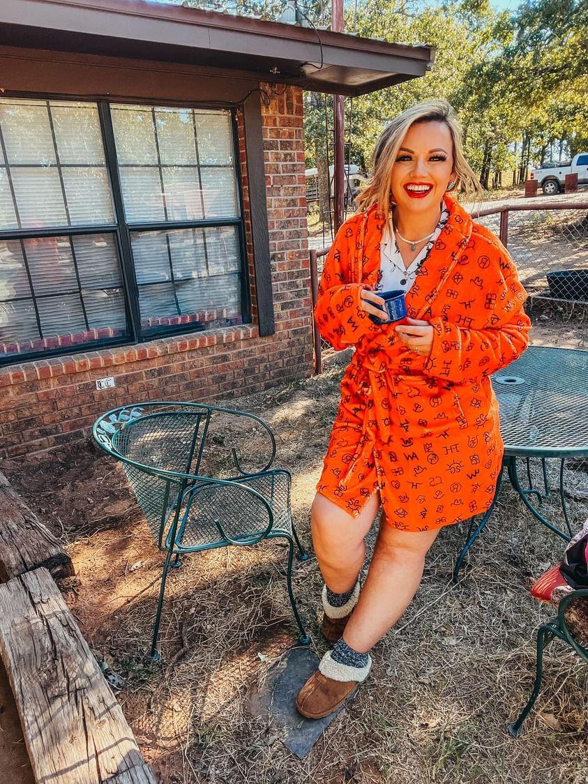 Rust Cattle Brands Women's Western Bath Robe