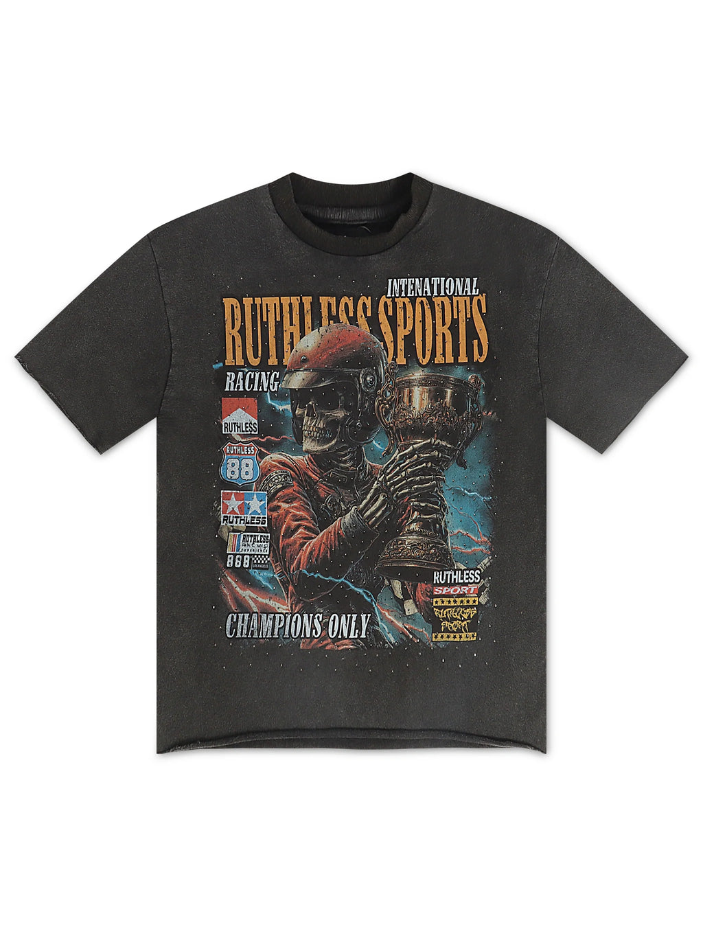 YRBZ Ruthless Cropped Tee - Washed Grey