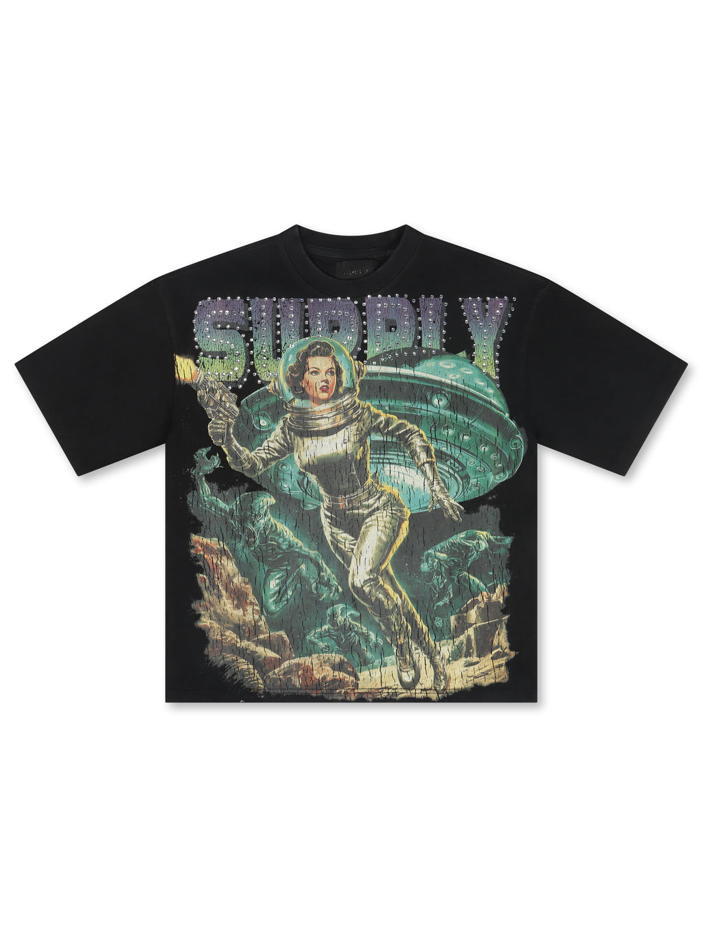 Supply West Space Cadet Boxy Tee - Black