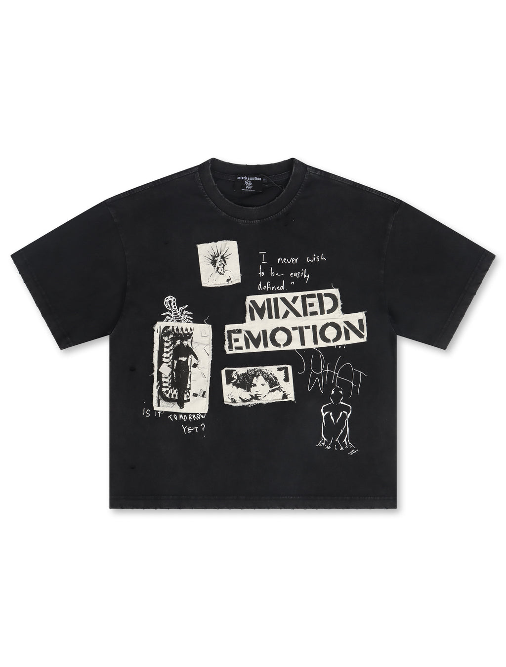 Mixed Emotion Stamped Tee - Black