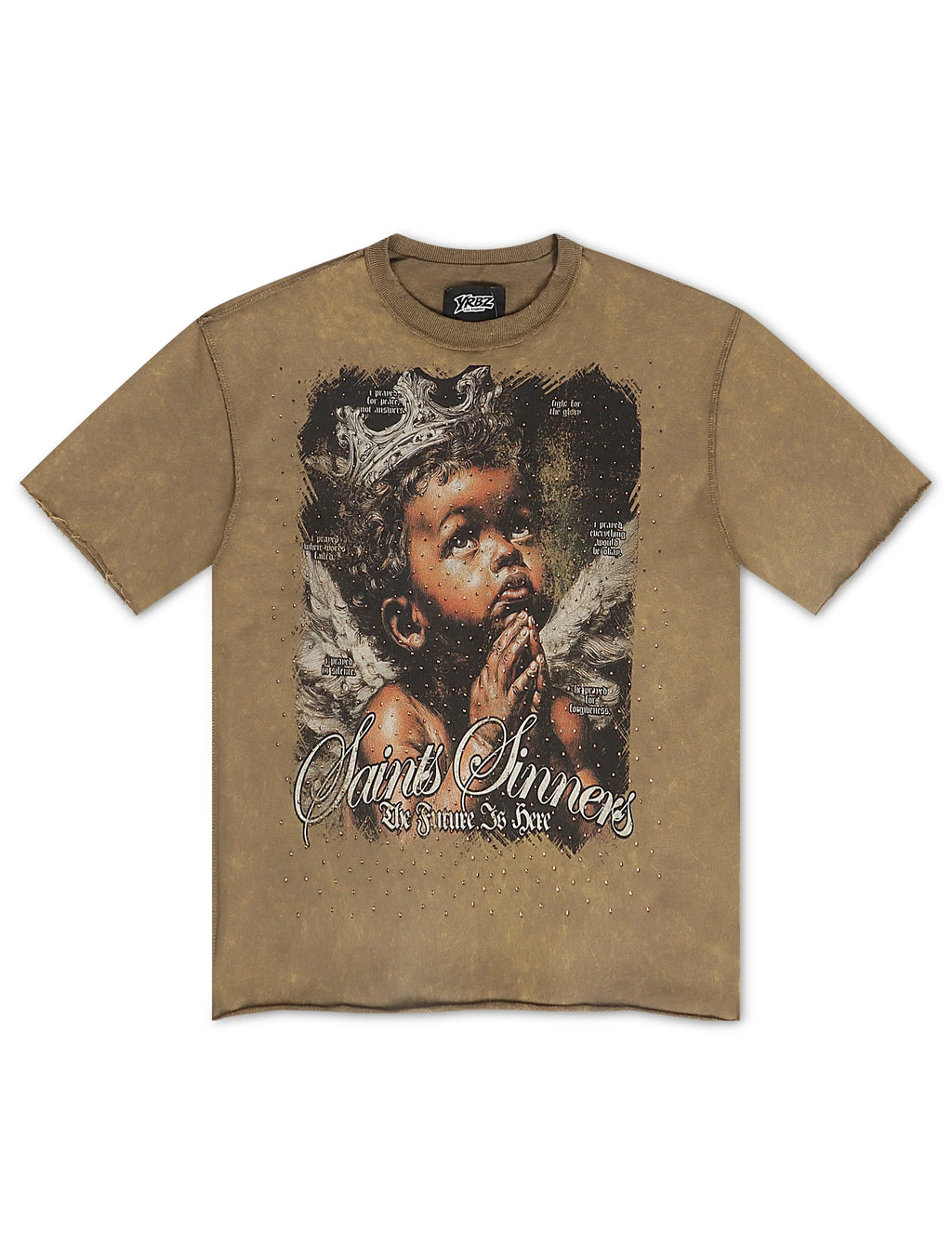 YRBZ Saints & Sinners Cropped Tee - Olive