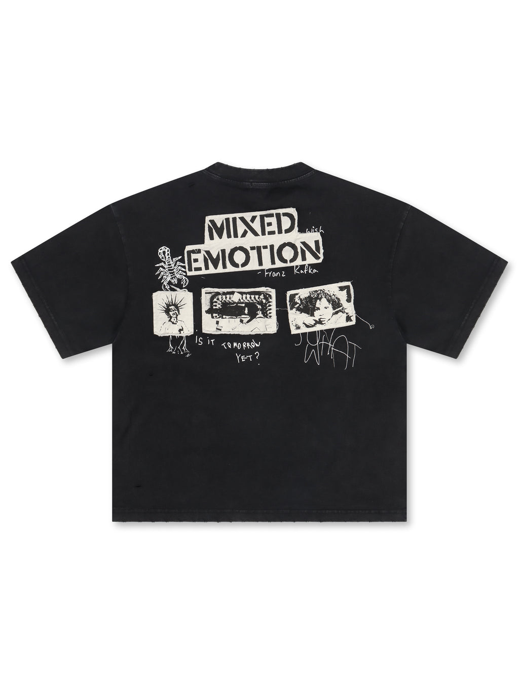 Mixed Emotion Stamped Tee - Black