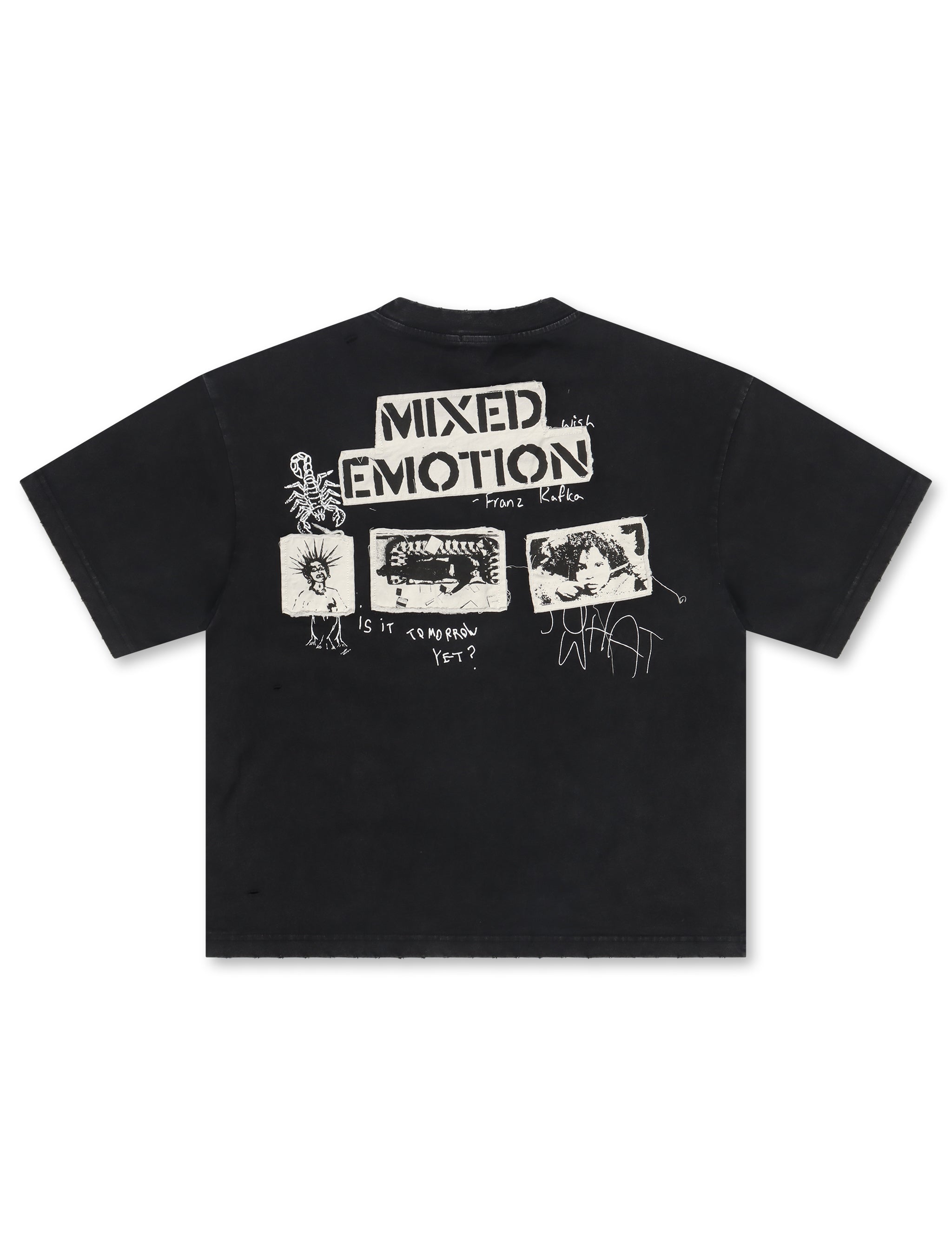 Mixed Emotion Stamped Tee - Black