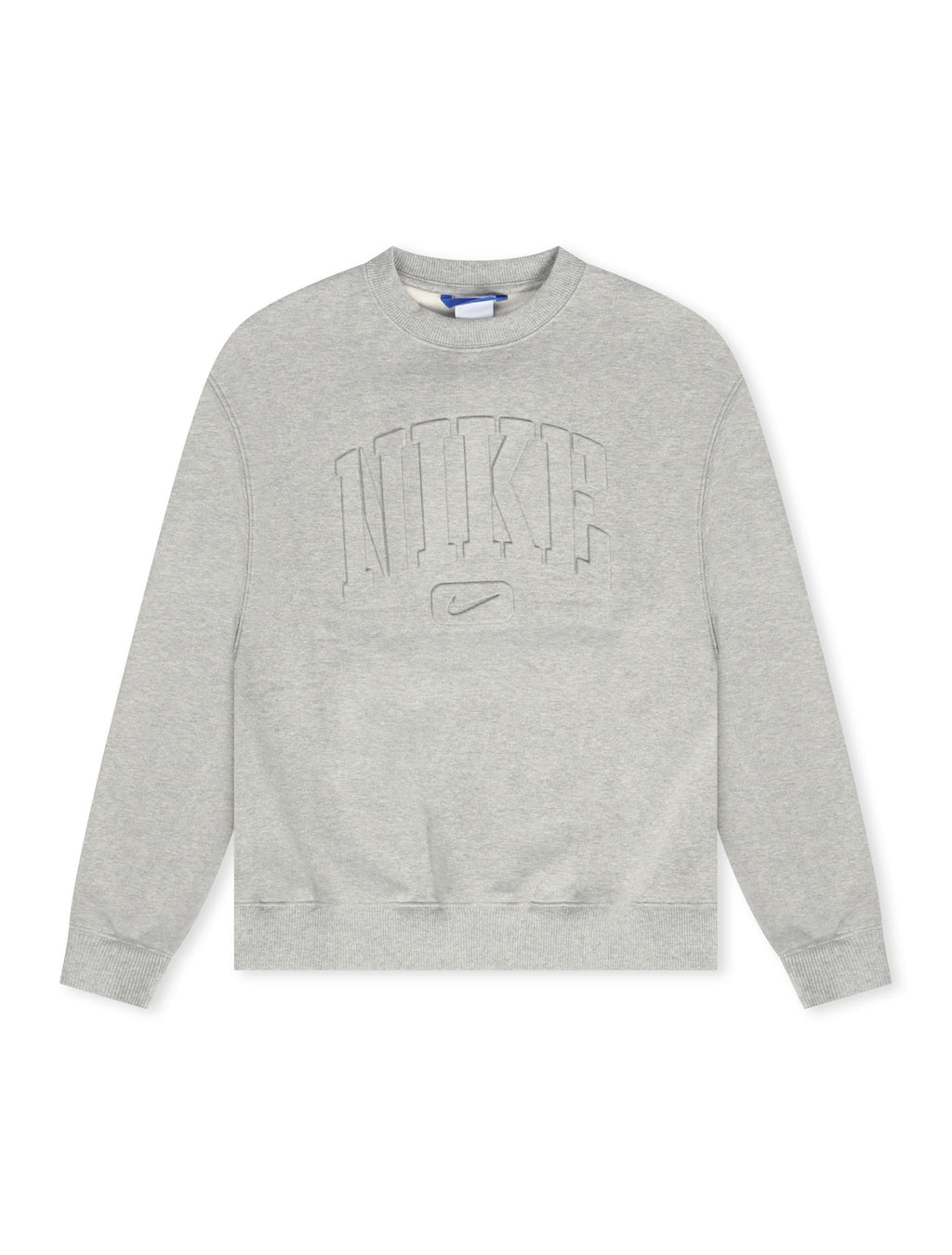Nike Womens Studio Fleece Embossed Crewneck - Heather Grey