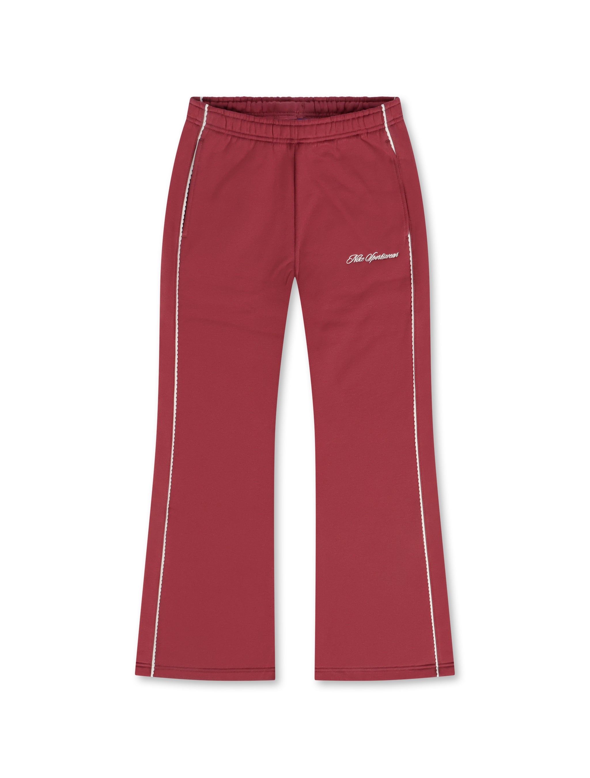 Nike Womens Studio Fleece Wide Leg Pants - Pink Smoke