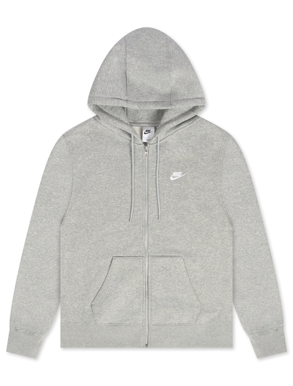 Nike Mens Full Zip Fleece Hoodie - Grey