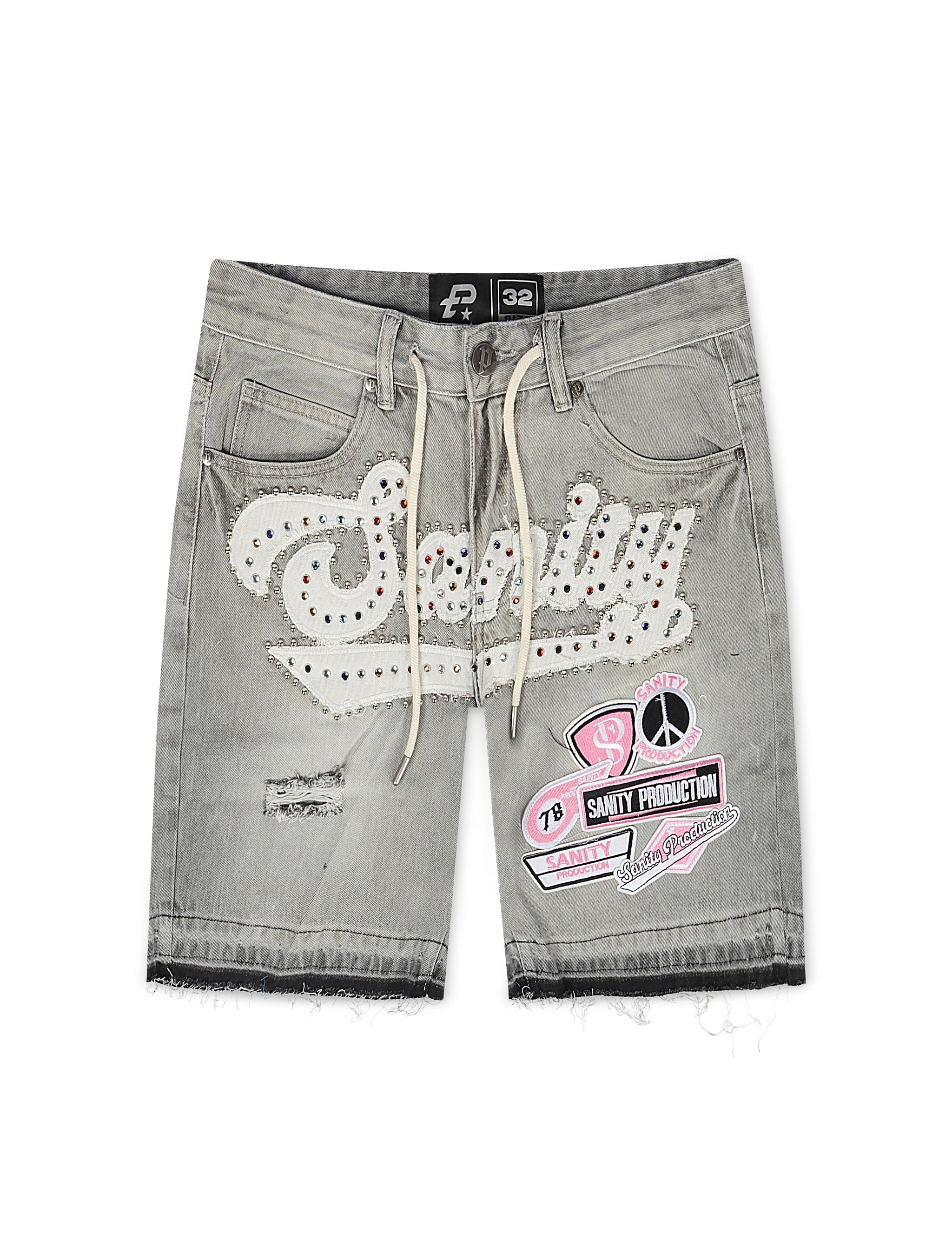 Politics Sanity Jorts - Grey