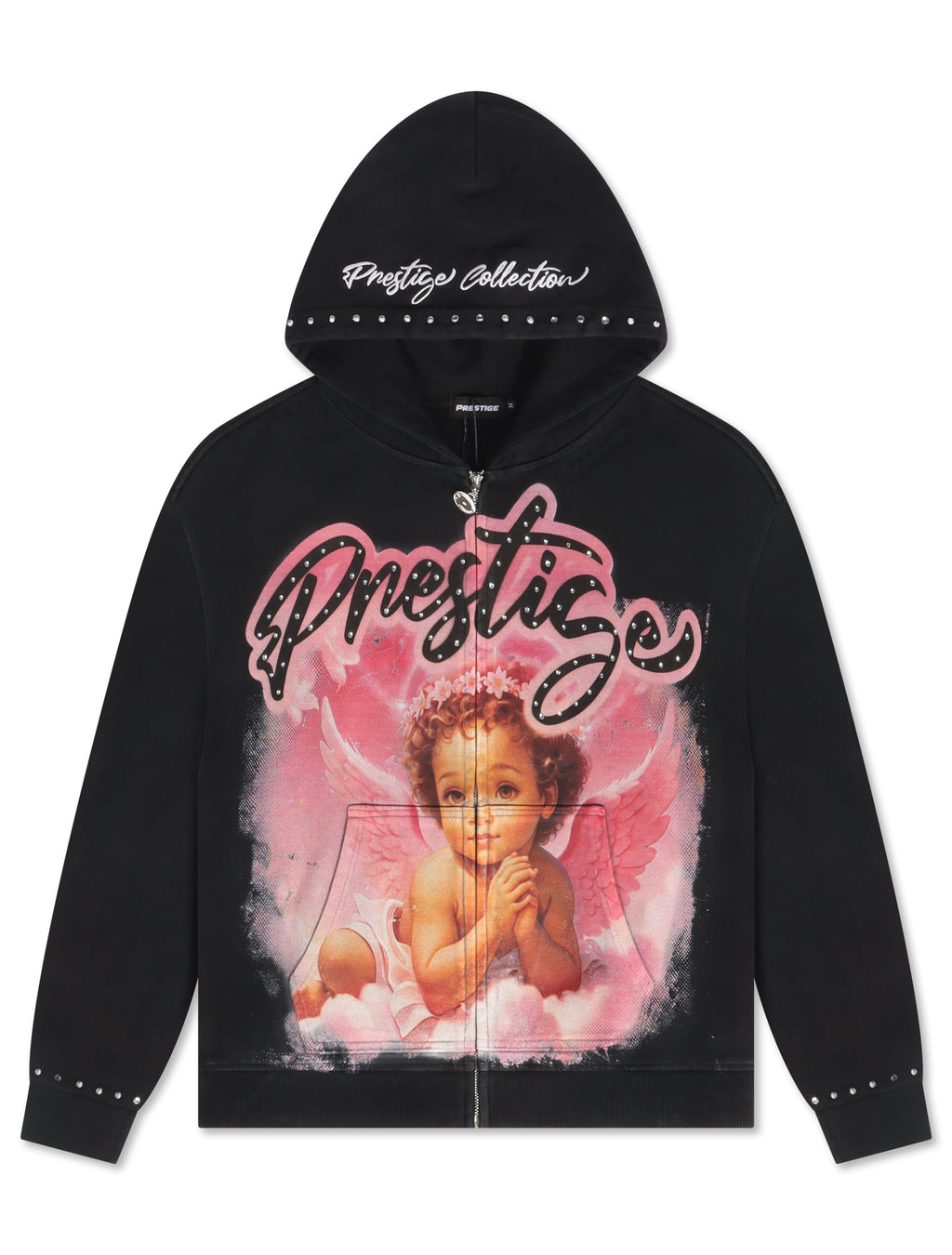 Prestige Pink Angel Hoodie - Black