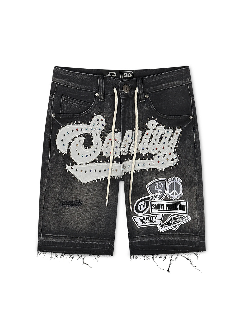 Politics Sanity Jorts - Black Wash