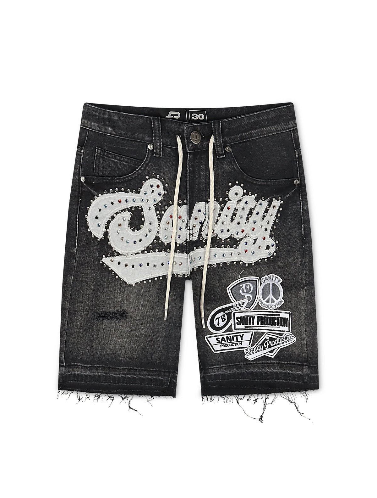 Politics Sanity Jorts - Black Wash