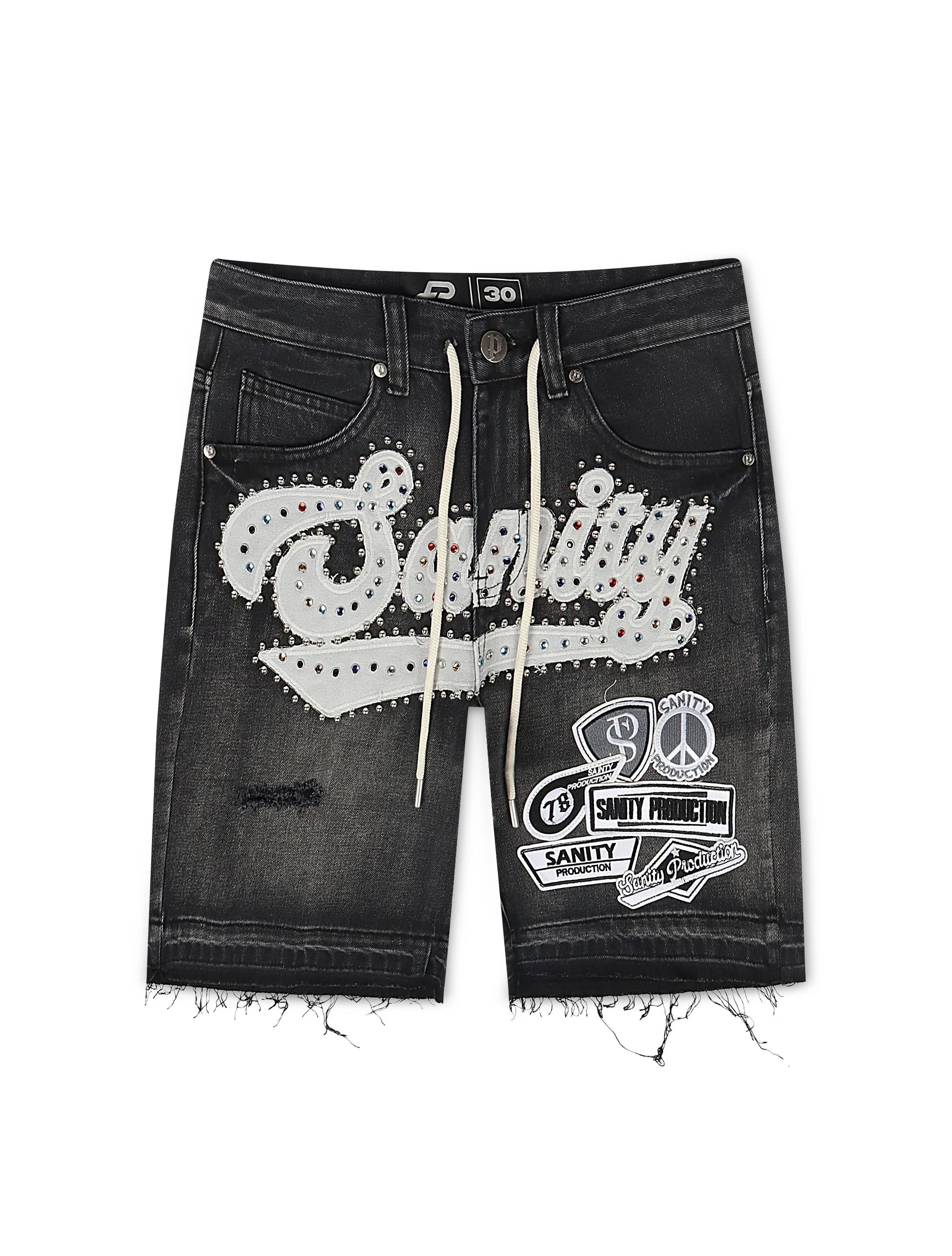 Politics Sanity Jorts - Black Wash