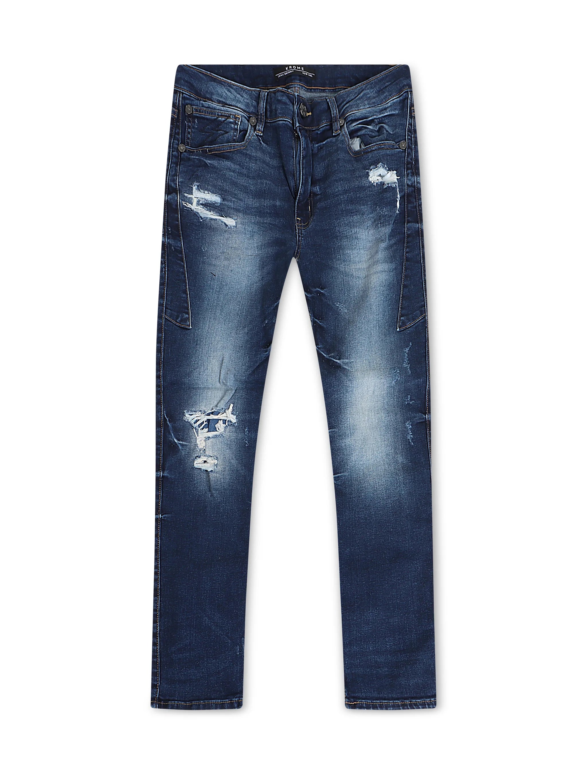 Krome Men's Slim Fit Denim Pants - Admiral Blue