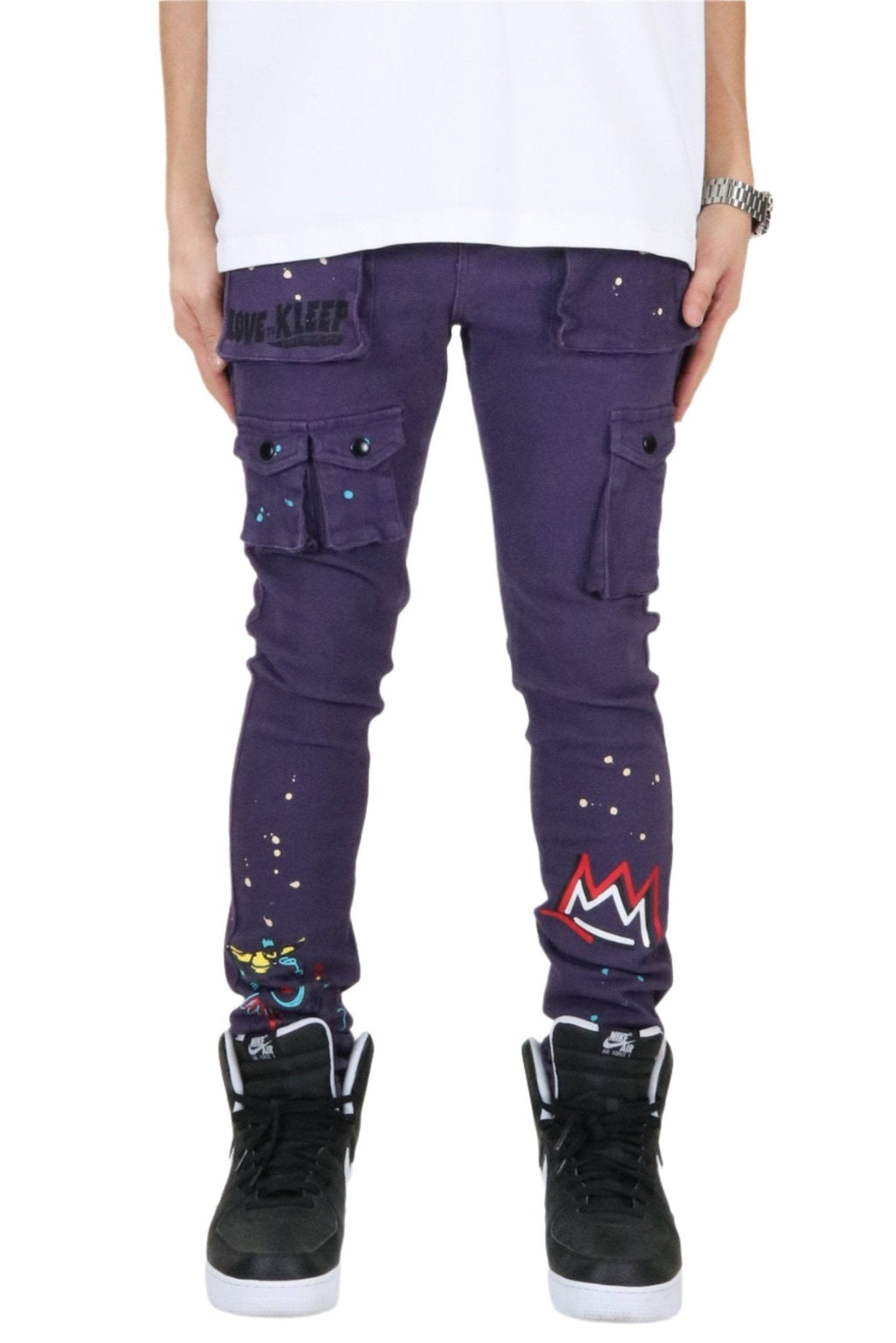 Cardi Men's premium skinny twill cargo pants.