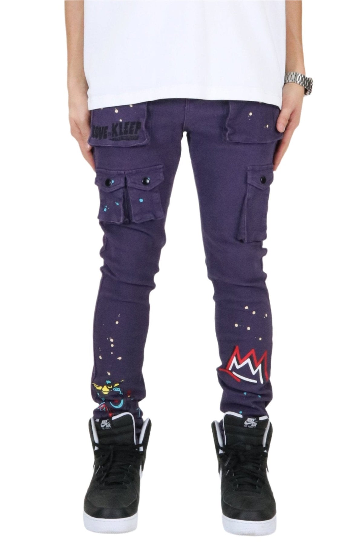 Cardi Men's premium skinny twill cargo pants.