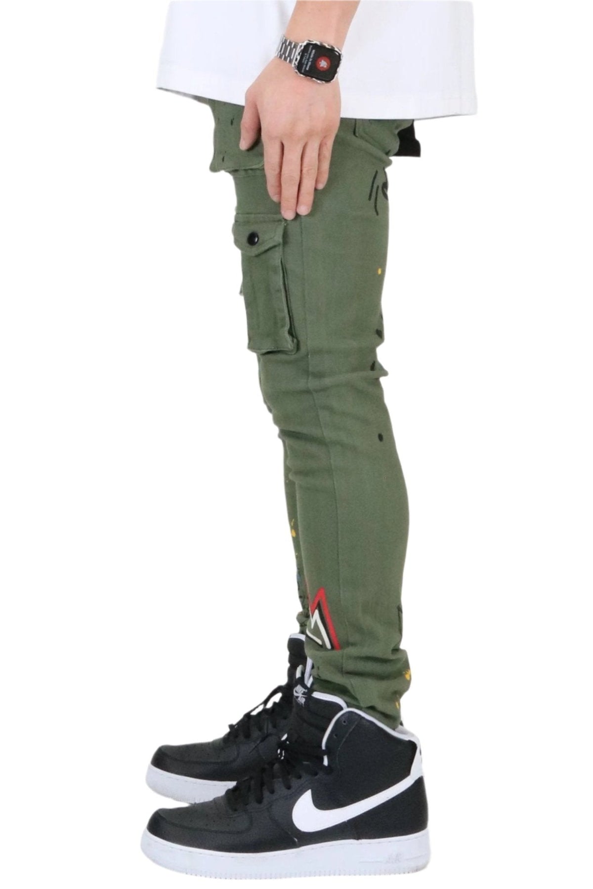 Jake Men's premium skinny twill cargo pants.