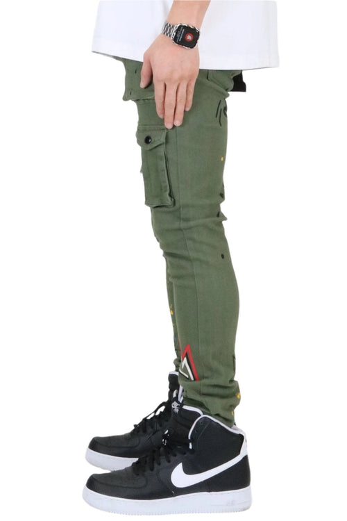Jake Men's premium skinny twill cargo pants.