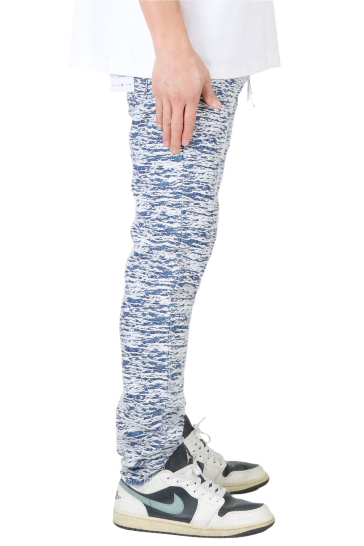 ROX Men's premium jacquard pattern slim fit denim pant