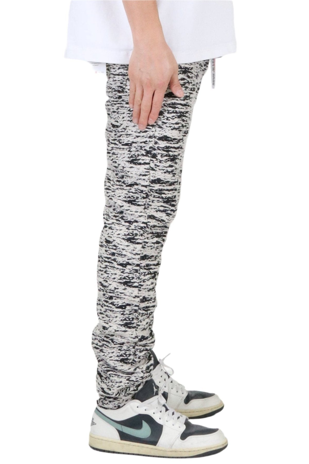 KIRK Men's premium jacquard pattern slim fit denim pant