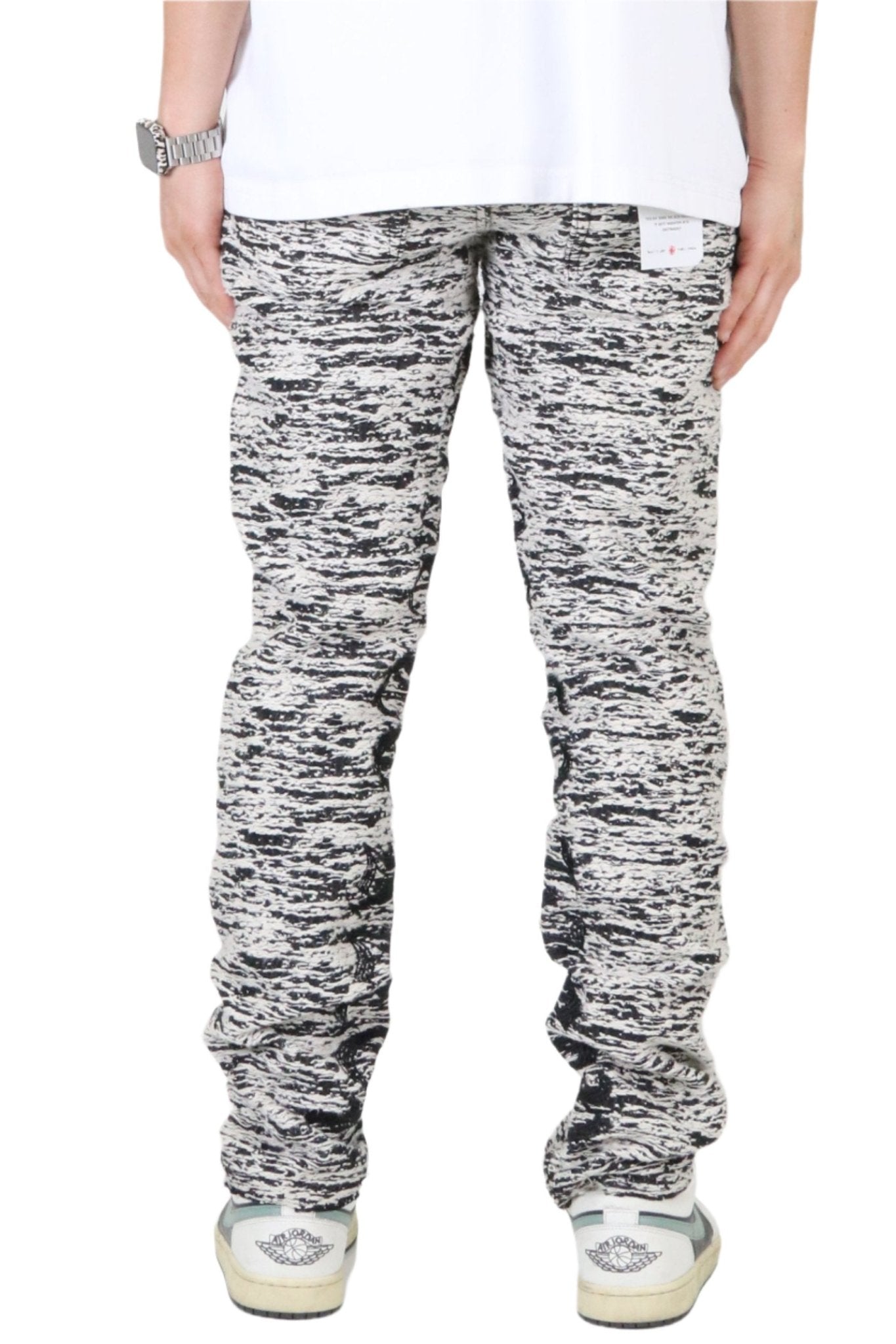 KIRK Men's premium jacquard pattern slim fit denim pant
