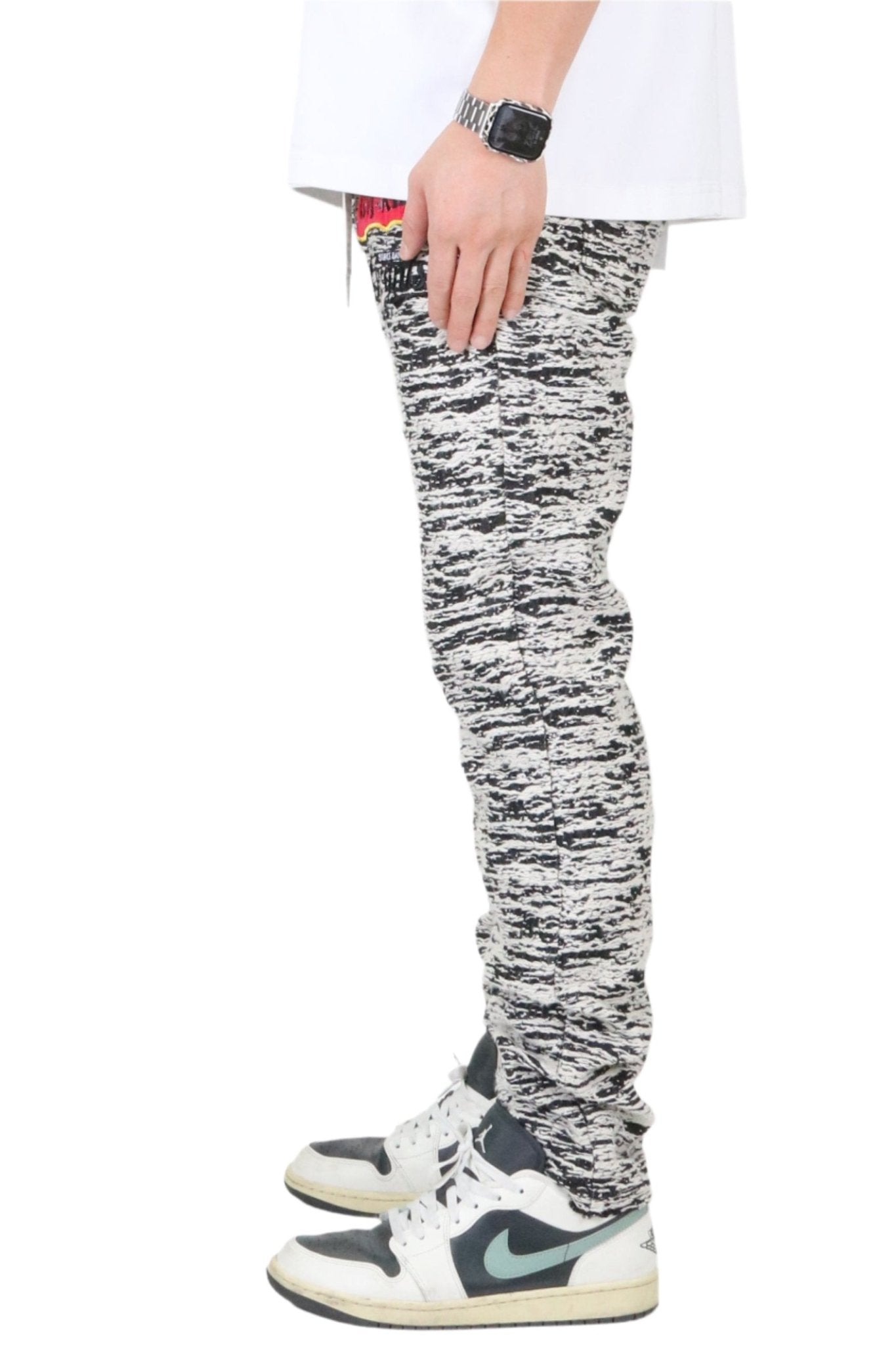 KIRK Men's premium jacquard pattern slim fit denim pant