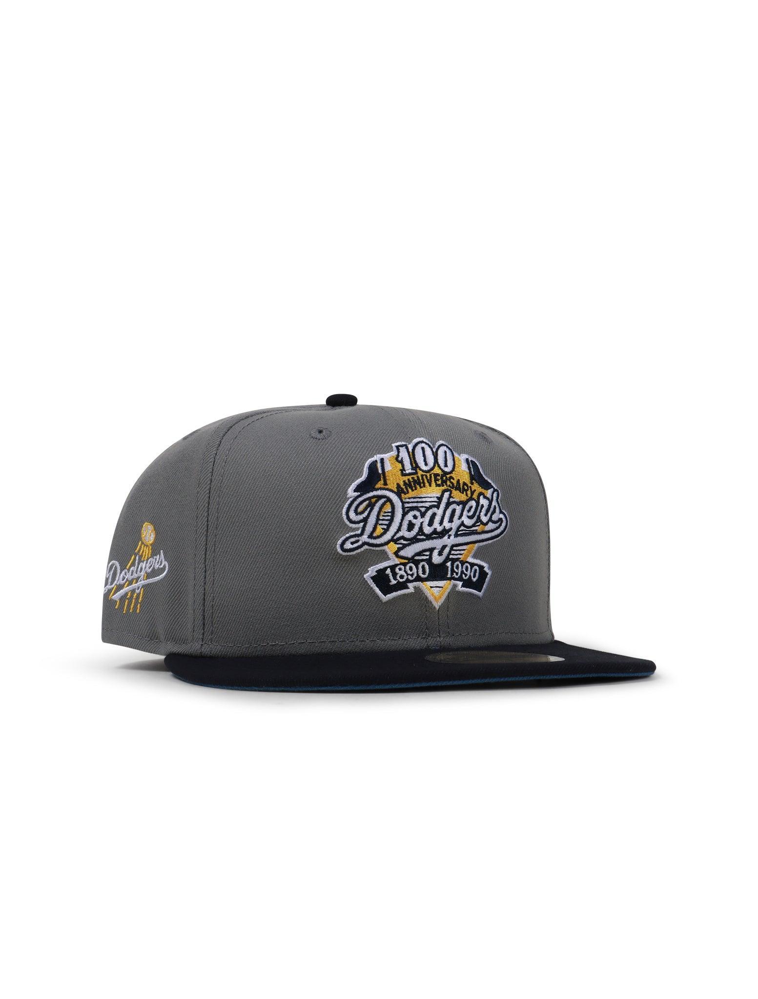 New Era 5950 Dodgers 100Th Anniversary Hat - Misty Morning/Navy