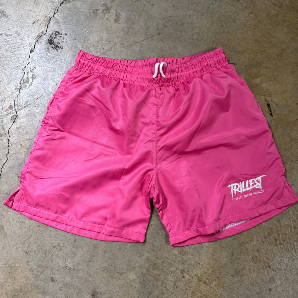 Signature Trillest Logo Shorts - Pink (FREE Tee w/ Purchase)