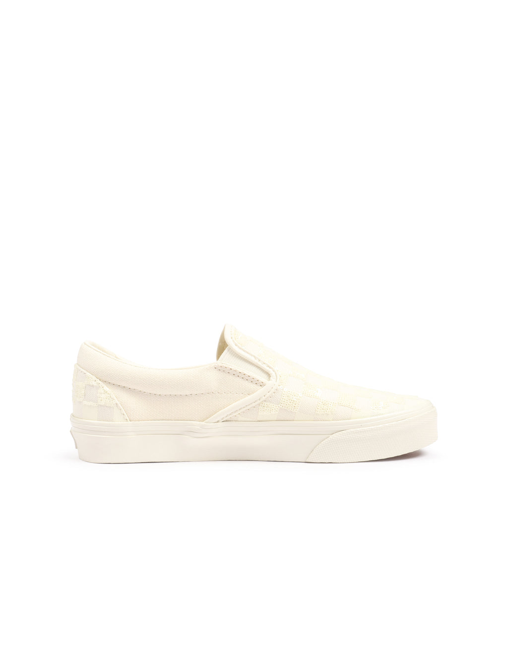 Vans Big Kids Classic Slip-On Beaded - White Checkerboard