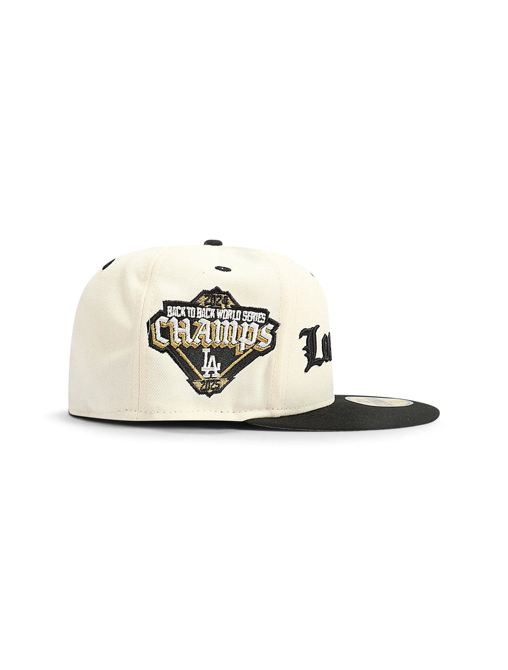 New Era 5950 LA Dodgers World Series Champs Hat - Chrome/Black