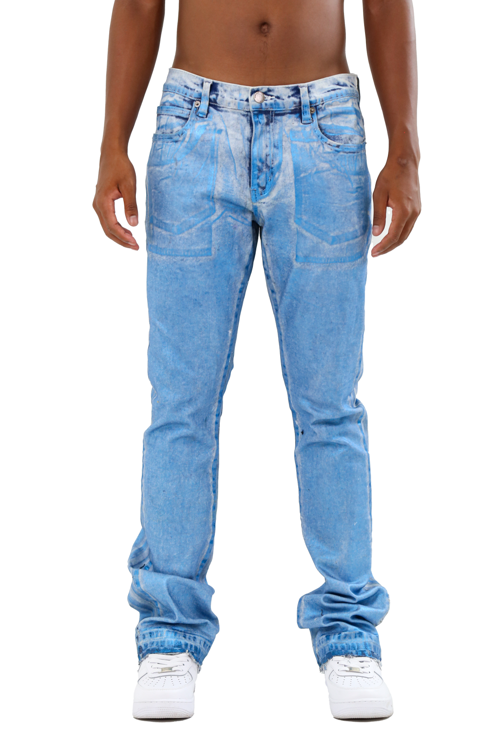 ASJ08 FOIL WASH STACKED JEANS