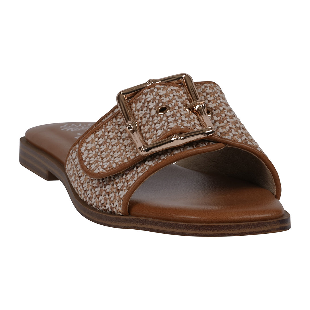 Women's Indie Natural Woven Buckle Flat Sandals