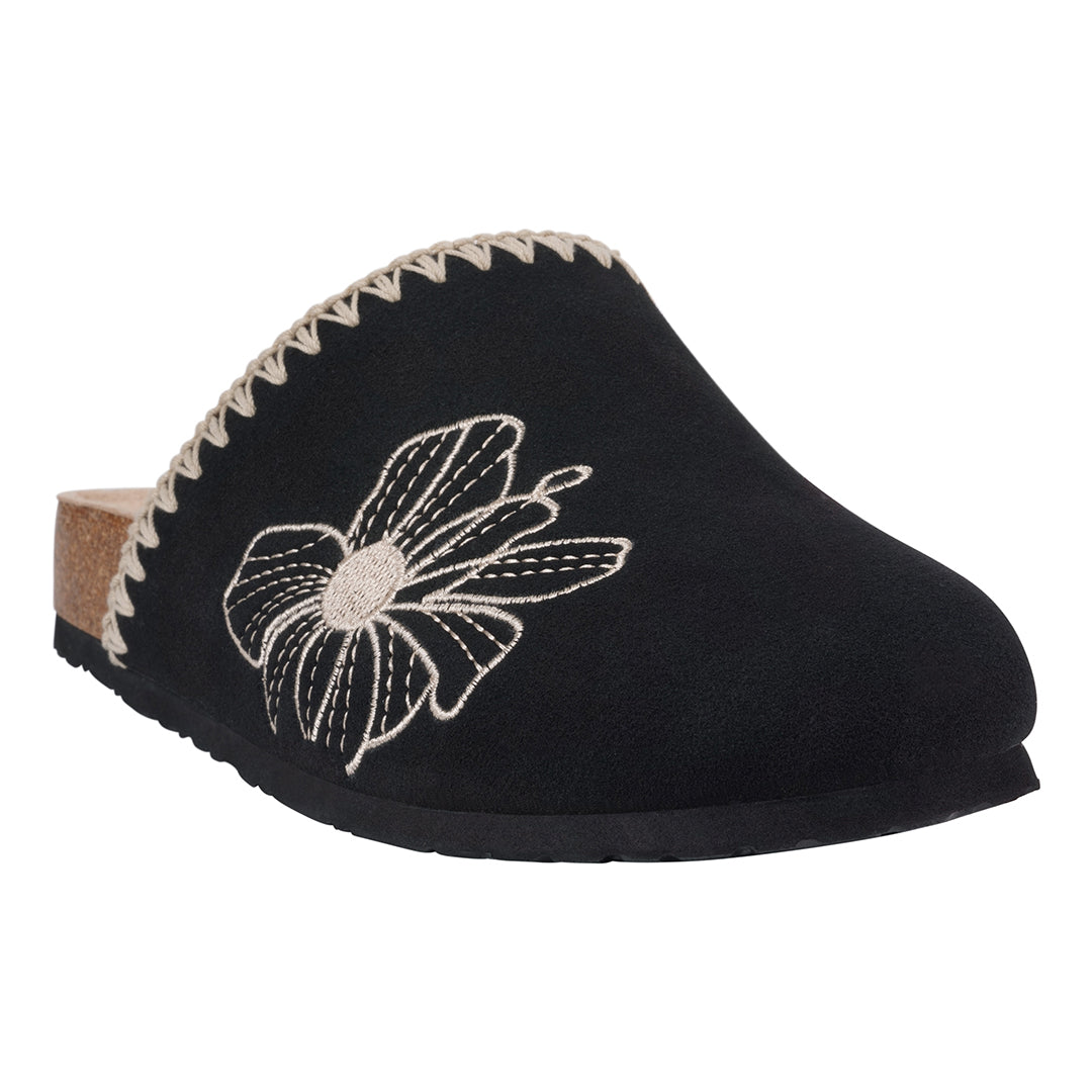 Women's Jamie Black Slide Footbed Clogs