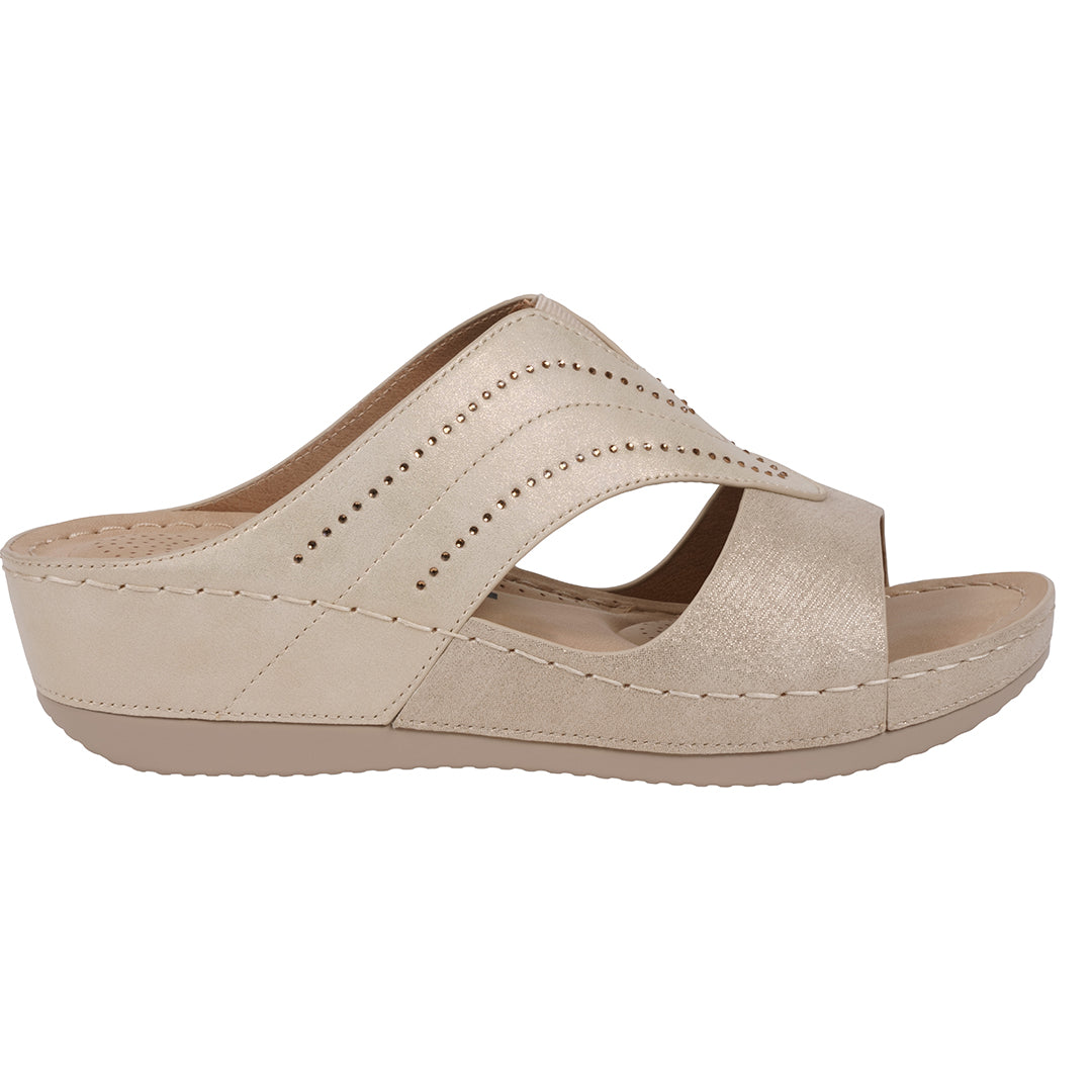 Women's Johanna Gold Embellished Wedge Sandals