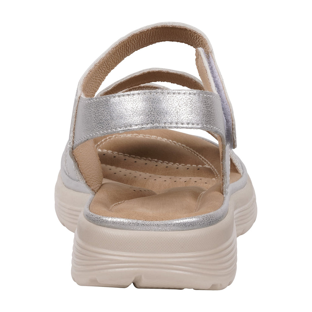 Women's Judy Silver Velcro Comfort Flat Sandals