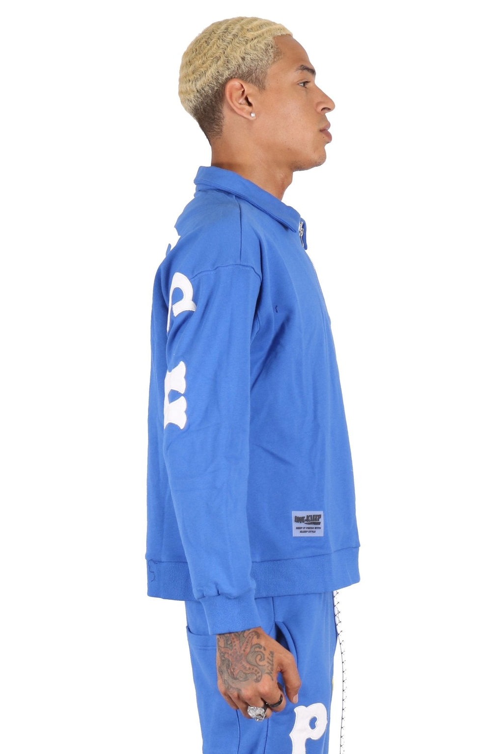 MOBI Men's premium french terry fleece top with collard & quarter zipper.