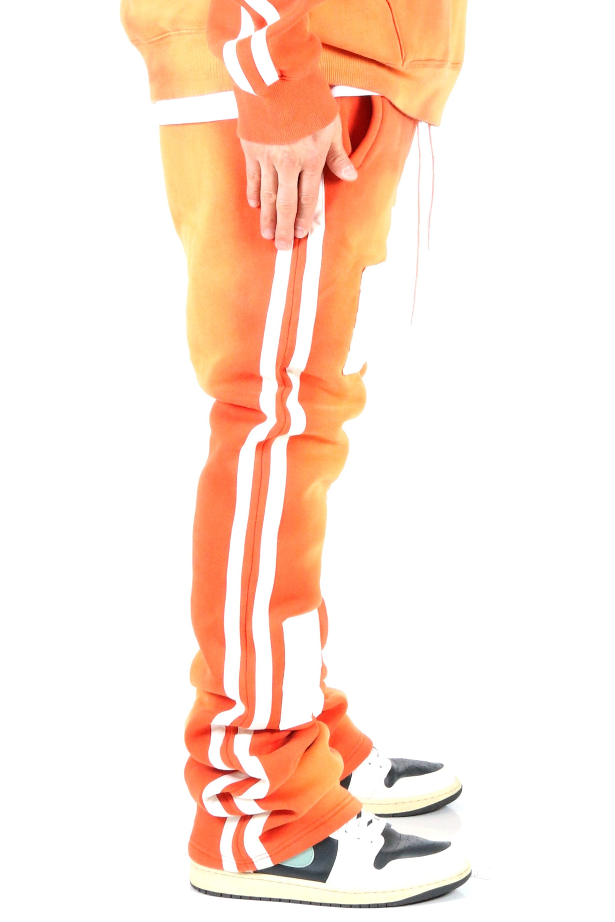 MARMA Heavy weight brushed vintage washing skinny flare stacked pants