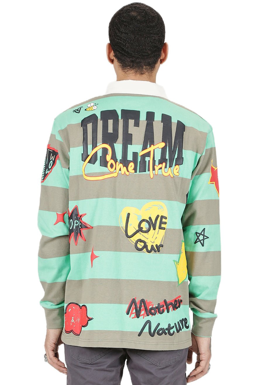 MATRI Men's Long Sleeve Polo Shirt