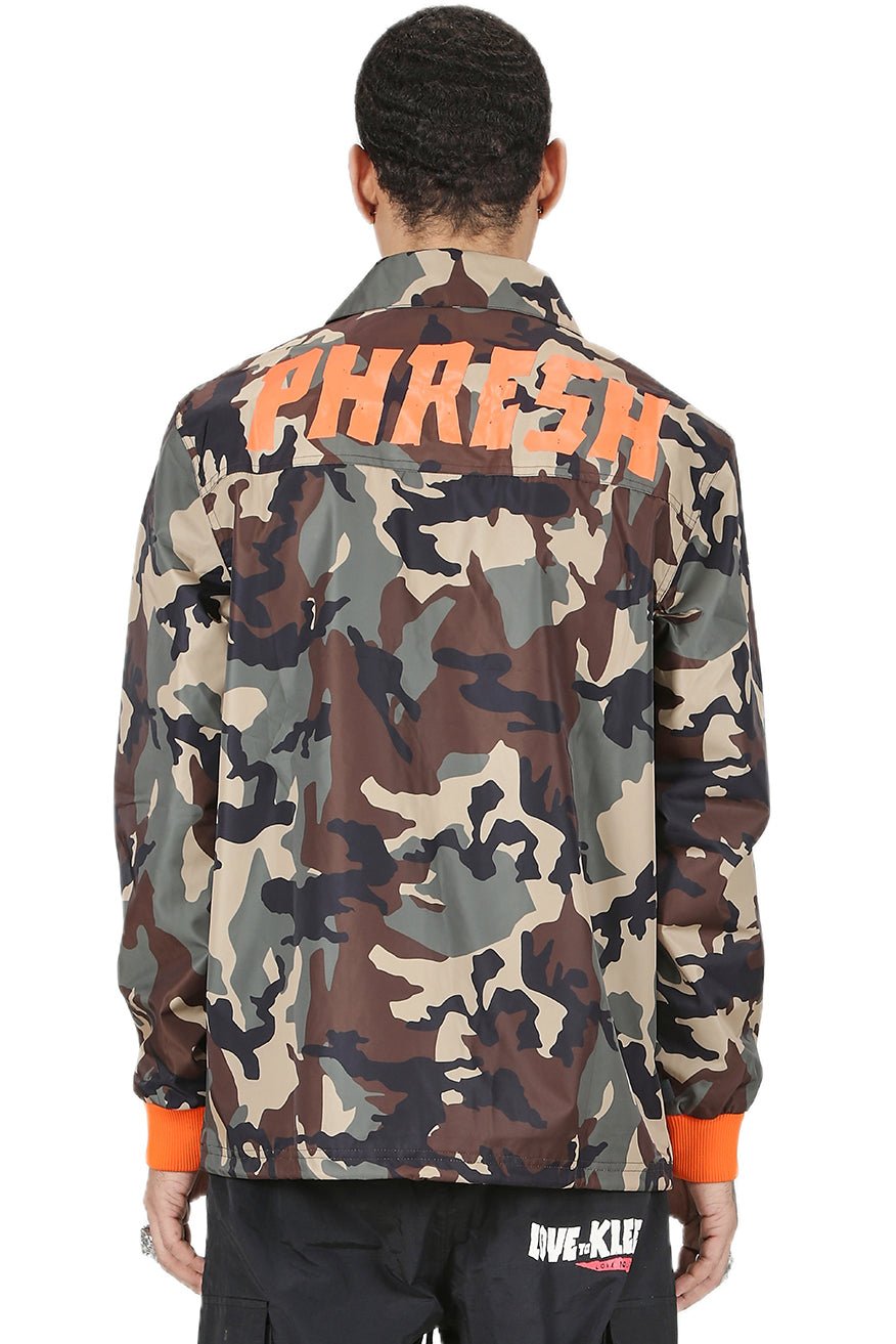 JAKIN Men's premium nylon long sleeve coach jacket with multi patches
