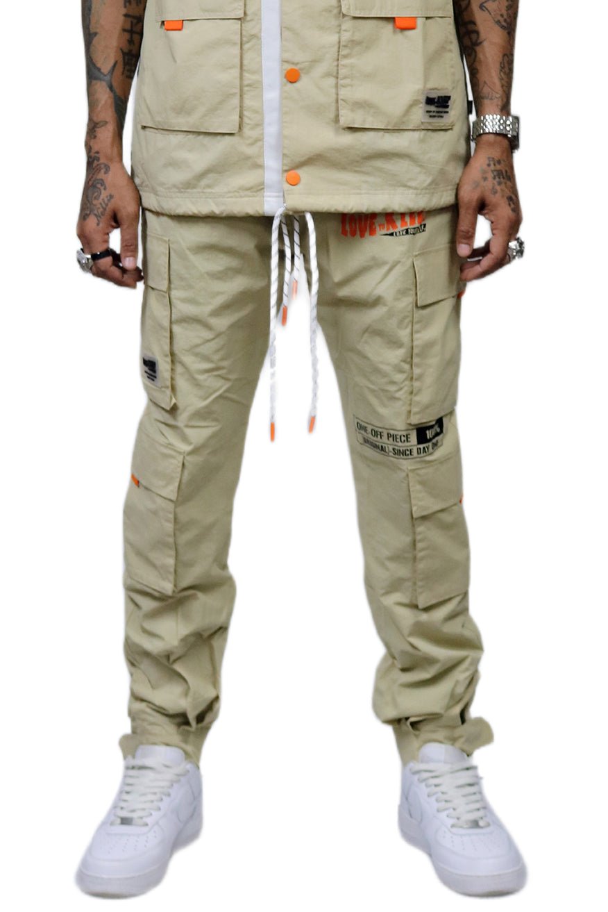 Nual Men's premium crispy nylon cargo jogger pants