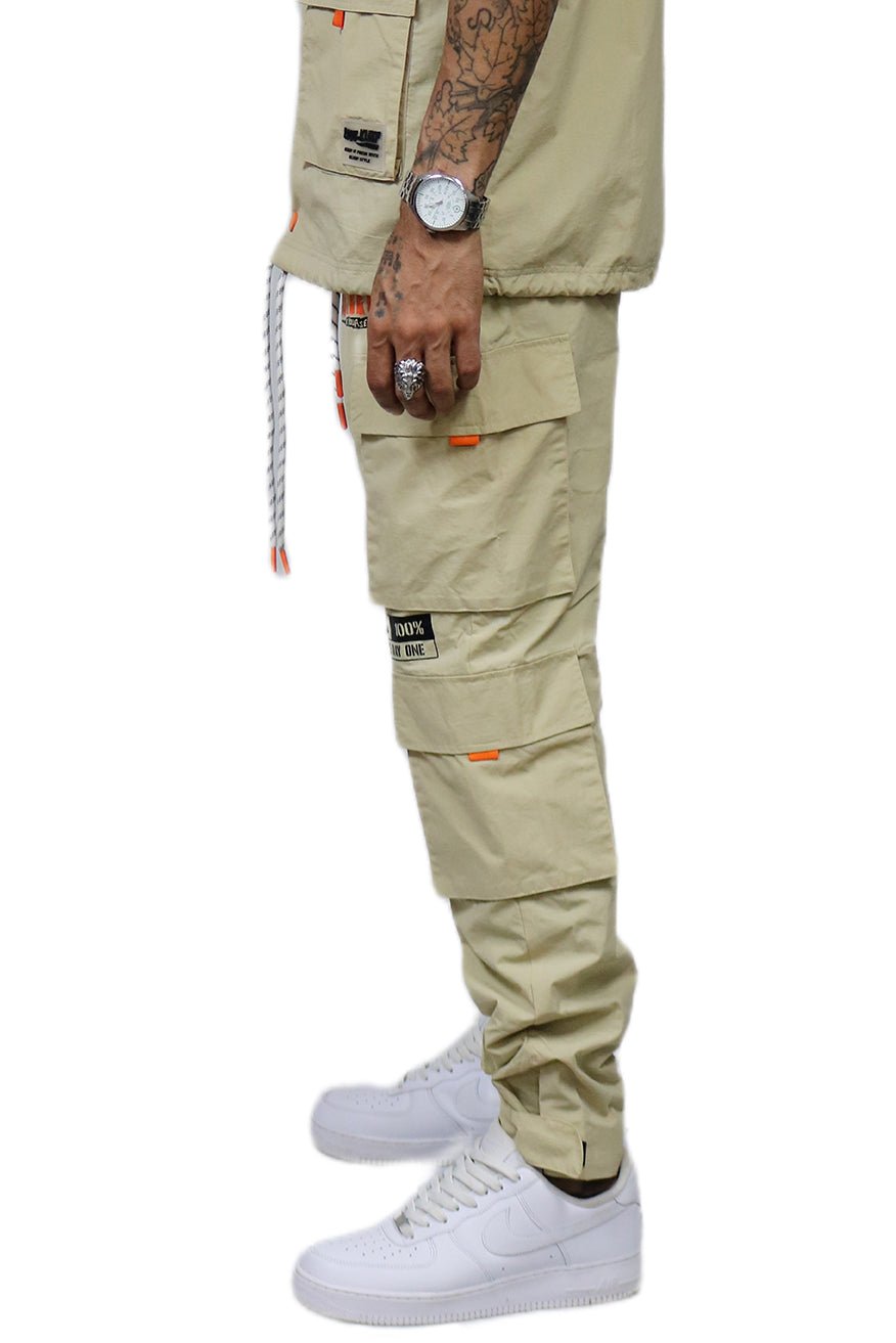 Nual Men's premium crispy nylon cargo jogger pants