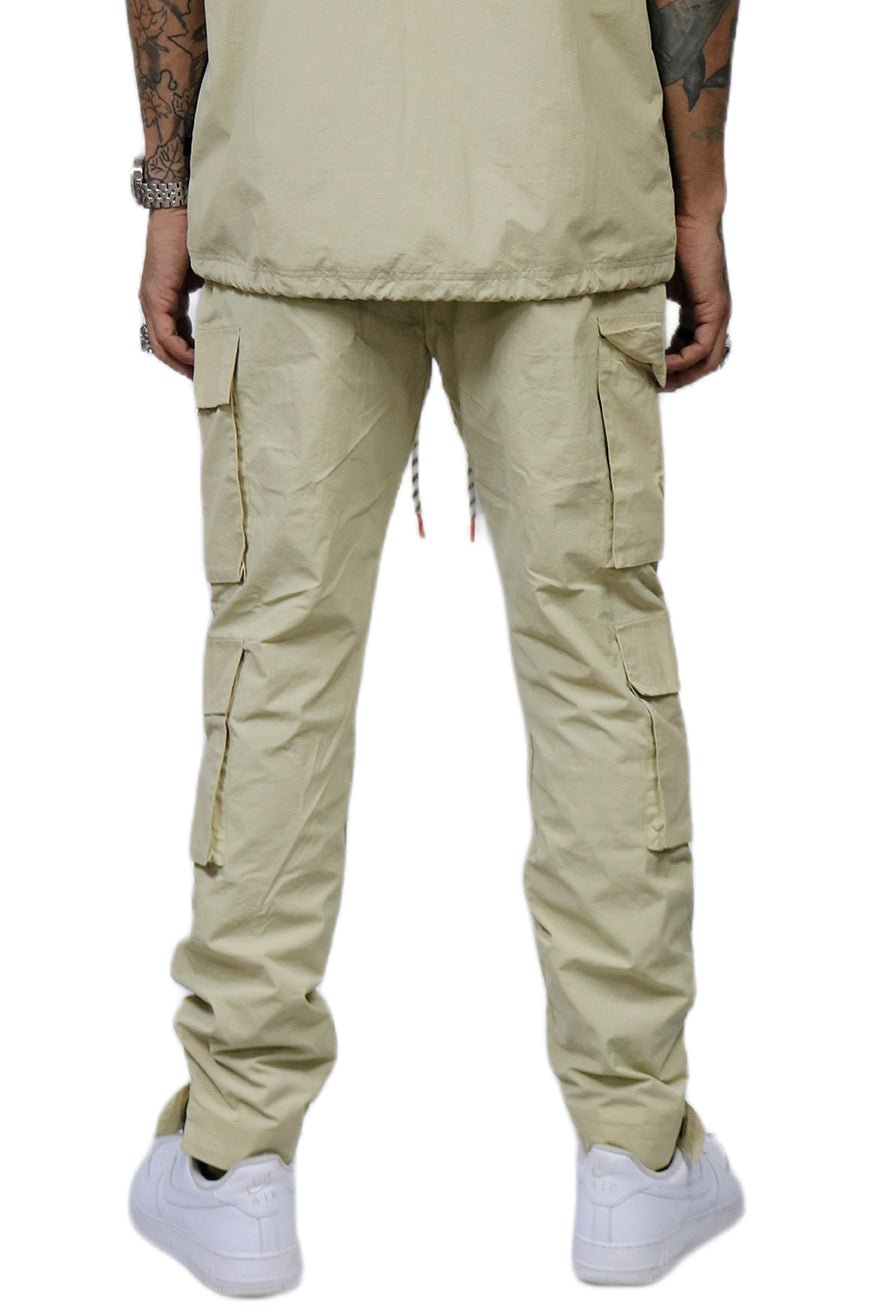 Nual Men's premium crispy nylon cargo jogger pants
