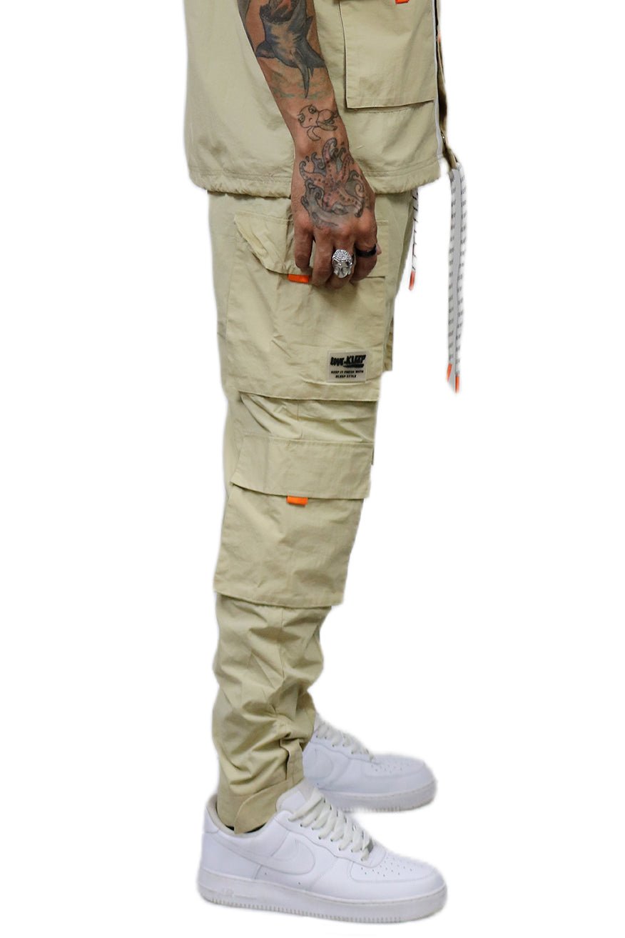Nual Men's premium crispy nylon cargo jogger pants