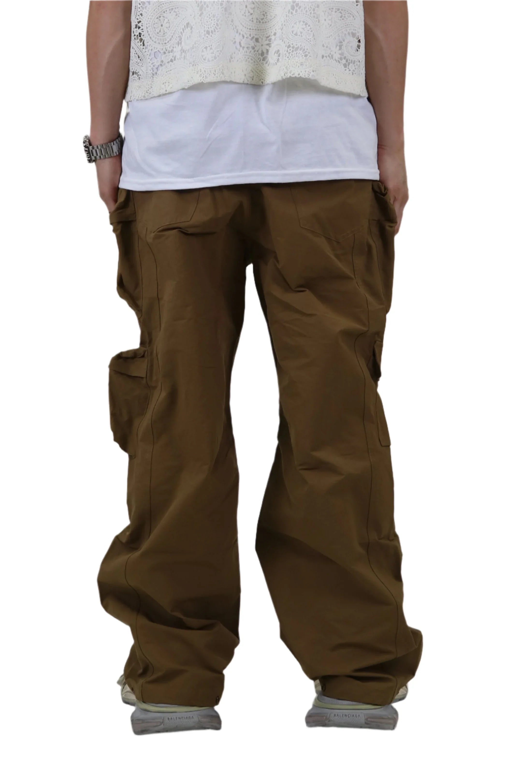 BITA FINE TWILL NYLON BAGGY FIT CARGO PANTS